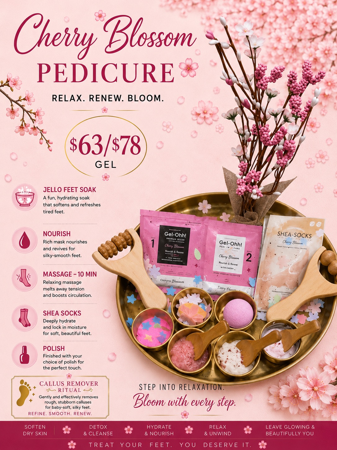 Cherry Blossom Pedicure